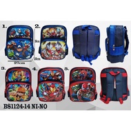 cartoon school bag kindergarten 3-6years preschool bag kid duffel spiderman bag budak bag sekolah Bo