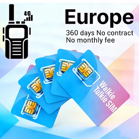 Europe 4G LTE Global PTT Walkie Talkie SIM Card – No Contract 1GB/360 Days 3-in-1 SIM for PTT Radios