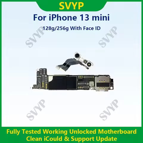 Fully Tested Authentic Motherboard For iPhone 13 mini 128g/256g Unlocked Mainboard With Face ID Clea