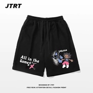Summer versatile Cartoon Games print casual cotton shorts men's American cartoon sports basketball s