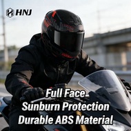 HNJ Helmet Murah Motor Malaysia Motorcycle Full Face Topi Keledar Moto Riding ABS Material