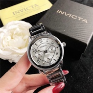 Womens INVICTA Small Three Decorative Bar Pin Scale Quartz Steel Band Watch Women Watches