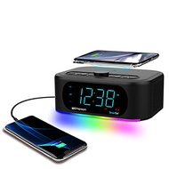 Emerson Smartset 7-Color Bluetooth Speaker - 10W Stereo Sound, 15W Wireless Charging, and LED Lights