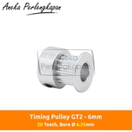 Timing Pulley GT2-6mm 20 Teeth Bore 6.35mm for 6mm GT2 Belt