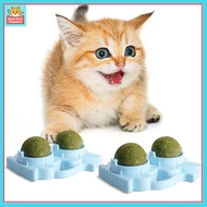 GQBN44V3 2 Pcs 3.52.71.5 Inches Catnip Ball for Cat Plastic Blue Edible Balls for Cats Wall Creative Rotatable Mint Ball