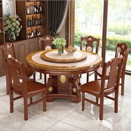 Marble Dining Table and Chair round Round Table round Table with Turntable Solid Wood Marble round Dining Tables and Chairs Set
