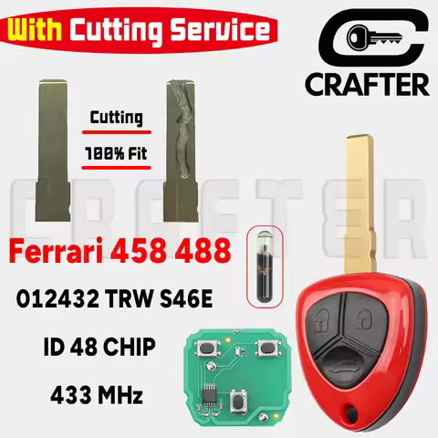 Key Crafters 012432 TRW S46E 433MHz ID 48 CHIP Remote Car Key SIP22 For Ferrari F430 458 488 599 Ita
