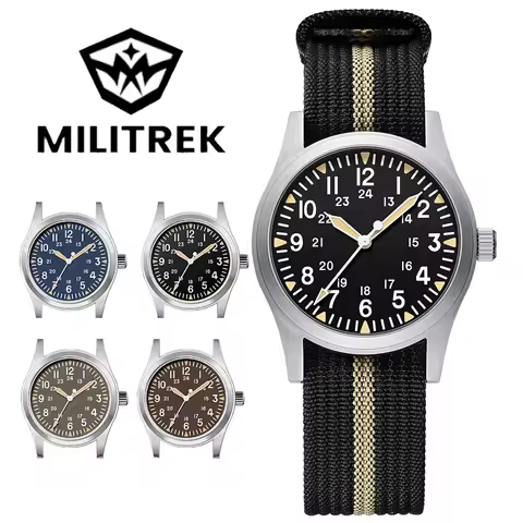 2025 MILITREK MT9001 Military Retro Style Men's Quartz Watch 100m Waterproof Sapphire 360L Stainless
