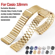 18mm Metal Watch Band for Casio F91W F84 F105 F108  A158 A168 AE1200/300 SGW400 Stainless Watch Stra