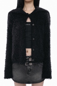 Original Clothesvoice Punk Navy ปกเสื้อ ถัก นุ่ม หลวม เสื้อสเวตเตอร์ เสื้อฮู้ด คาร์ดิเกน Mink เลียนแ