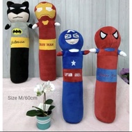 Superhero Bolster Avengers Bolster Spiderman Ironman Captain America 55cm Smooth Plushie