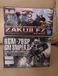 RE 100 Zaku II FZ + MG Lydo Wolf's GM Sniper II