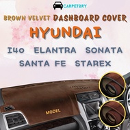 Hyundai i40 Elantra Santa Fe Sonata YF LF Starex H1 Brown Velvet Dashboard Cover