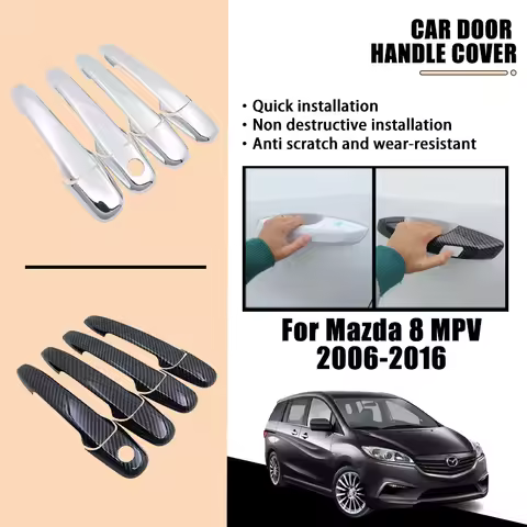 Door Handle Cover For Mazda MPV Mazda8 2006-2016 2007 2008 2009 ABS Exterior Carbon Fiber Black Chro