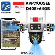 yoosee กล้องวงจรปิด แสดงภาพพร้อมกัน3หน้าจอ กันน้ำ IP67 Full HD 18MP กลางแจ้ง กลางคืนภาพเป็นสี ติดตั้