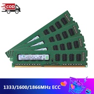 4GB 8GB Samsung Memoria RAM DDR3 1866MHz 1600MHz 1333MHz ECC Unbuffered หน่วยความจำเวิร์กสเตชัน PC3L PC3-14900E 12800E 10600E DDR3 1.5V 1.35V โมดูลหน่วยความจำ RAM