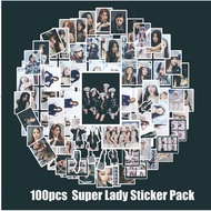 93-105pcs/set (G)I-DLE 2nd Full Album Super Lady Sticker Photo GIDLE Waterproof Luggage Laptop Hand Book Kpop Idol Photo Stickers cheap items CX
