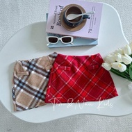 CV12-[Tom&Nau Kids] RED BROWN CARO evening dress A-line with elastic band at the back and protective