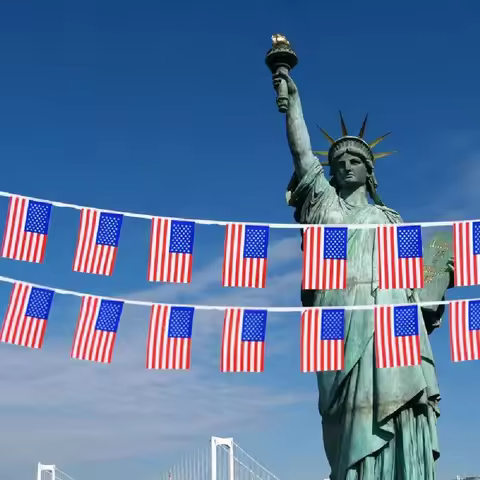 24pcs American String Flags US bunting 33Fts 20x30cm Pennant Banner Buntings Festival Party Holiday