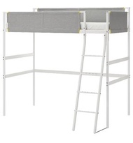 IKEA VITVAL 高架床框，白色/淺灰色，單人