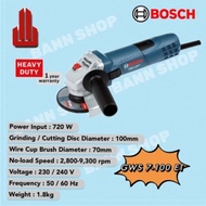 BOSCH GWS 7-100 ET 4" Angle Grinder 710 Watt With Adjustable Speed Control