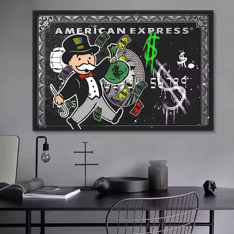 Alec Monopoly Express Canvas Posters and Prints Vintage Graffiti Painting Wall Art Picture Cuadros H