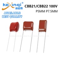 (10pcs) CBB22/21 Capacitor 100V 0.01UF 0.022UF 0.1UF 0.33UF 0.35UF 0.4UF 330PF 223J 103J 104J 334J 4