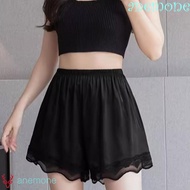 ANEMONE 2Pcs Lace Safety Pants, Thin Ice Silk Home Pants, Lady Breathable Loose Summer Sleeping Shor