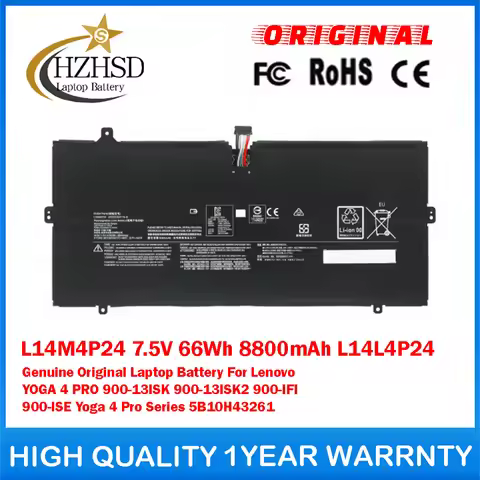 L14M4P24 7.5V 66Wh 8800mAh L14L4P24 Genuine Original Laptop Battery For Lenovo YOGA 4 PRO 900-13ISK/