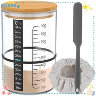 SUSSG Sourdough Starter Jar Kit, 900ml Food Storage Sourdough Starter Container,  Glass Wide Mouth R