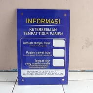 Patient Bed Information, Patient Bed Information Board, Acrylic for accreditation needs