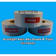 Scotlight Grey Fabric (B) 2in 5cm thin @±100m = rp.120,000/Roll