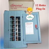 ▪ ♟ ❥ America Panel Box 10 Branches Plug-In TQL 2 Pole 12 Holes 6 x 6 Panel Board