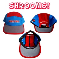 SHROOMS! Aqua Blue/Red 5 Panel Cap