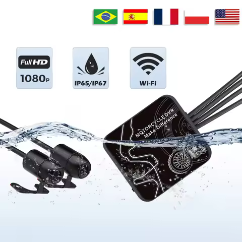 VSYS D6WL/D6RL DVR Front And Rear View Waterproof Motorcycle Driving Recorder Night Vision Black Box