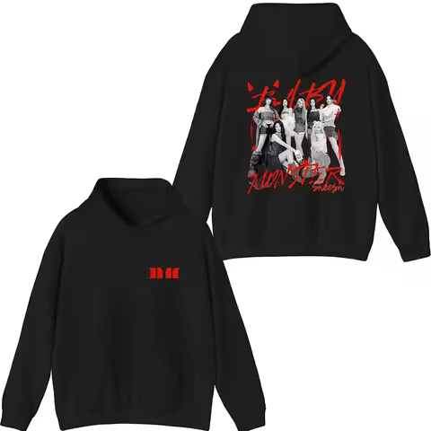 Babymonster Merch Hoodie Sheesh Cover Printed Sweatshirt for Men and Women Kpop Long Sleeve Pullover