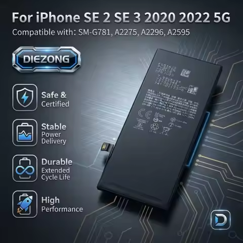 Battery for IPhone SE 2 SE 3 2020 2022 5G SM-G781 A2275 A2296 A2595 1821mAh 2018mAh Replacement Phon