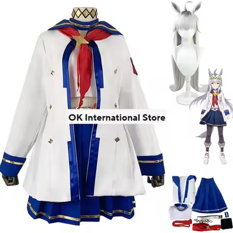 Game Umamusume: Pretty Derby Oguri Cap Cosplay Costume Wig White Sailor Uniform Skirt Coat Adult Wom
