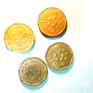 KOIN KUNO 1 DOLLAR SINGAPORE 1988-1989 4 pcs