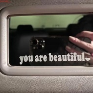 DARNELL You Are Beautiful Car Stickers, Waterproof You Are Beautiful You Are Beautiful Sticker, Fashion Self Adhesive Funny Car Mirror Decoration