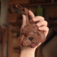 Handcrafted Poodle Dog Leather Bag Charm - Poodle Dog Leather Keychain & Dog Keychain & Dog Bag Char