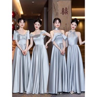 bridesmaid dress plus size bridesmaid dress Gray Satin Bridesmaid Dress - Spring Summer 2026 Style