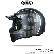 Wony Helmet Hbc Cakil Pet Inner Visor Fire Carbon Retro Full Face Helmet