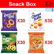 Snack Box (Super Ring, Cheese Balls, Chicken Ring, Rostik) Total 120 packs (14g x 30pack each flavou