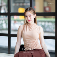 Taupe.brand - Eva Top "เสื้อแขนกุด Korean Girl มีการออกแบบ จับเลเยอร์ผ้าสวยมากๆใส่สบายเนื้อผ้าทิ้งตั