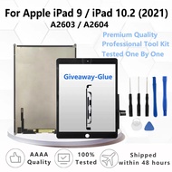 10.2"For Apple iPad 9 / iPad 10.2 (2021) Touch Screen Digitizer Glass Panel & LCD Display A2603 / A2