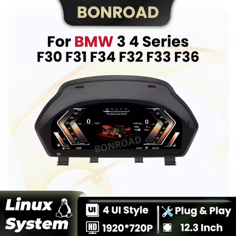 12.3“ Bonroad 1920*720P LCD Dashboard Panel For BMW 3 4 Series F30 F31 GT-F34 F32 F33 F36 Cluster Sp