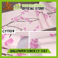 Wallpaper Dinding Stiker Motif Bunga Sakura Ukuran 45Cm X9M Wallpaper Stiker 3D Motif CY