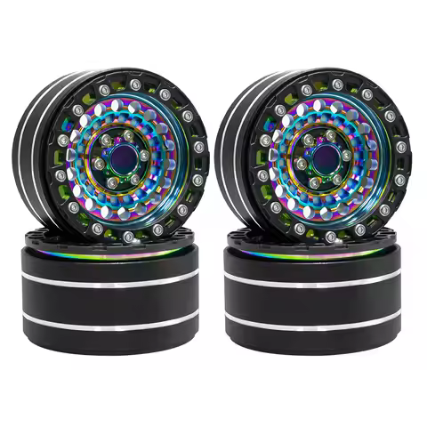 LJFRC 4Pcs 1.9Inch 12mm Metal Alloy Wheels For Axial SCX10 II III Traxxas TRX4 TRX6 MJX H12Y Redcat 