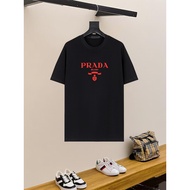 T-shirt Prada/T-shirt Prada bercorak, T-shirt uniseks, T-shirt mewah, T-shirt kasual, T-shirt pendek